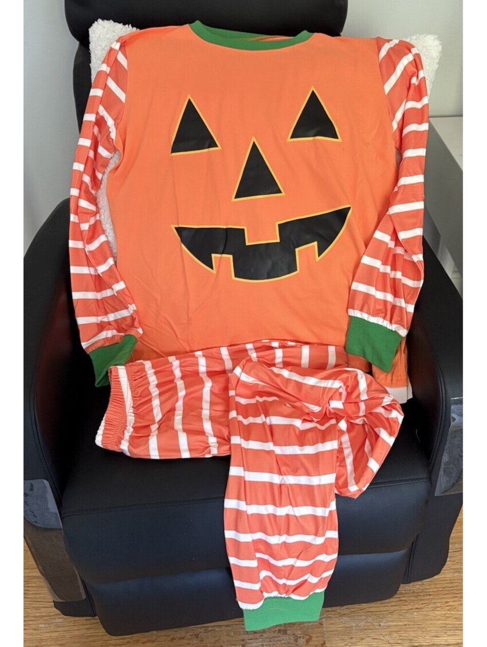 Adult Halloween Pajamas. Pumpkins Long Sleeve And Pants